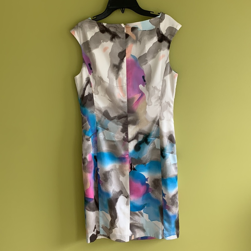 Ann Taylor satin watercolor sheath dress. Fully lined. - Picture 3 of 3